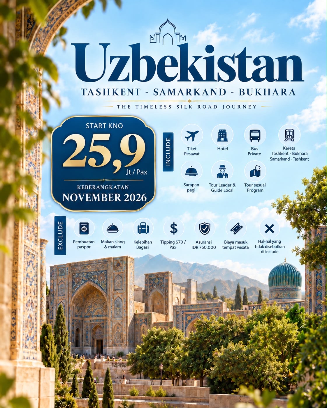 Uzbekistan: Tashkent, Samarkand & Bukhara — November 2026